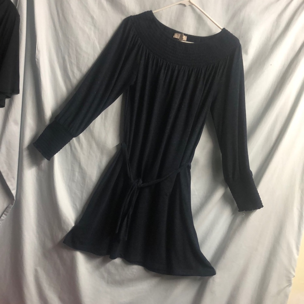 Medium blue heathered gray freckled sweater dress loft